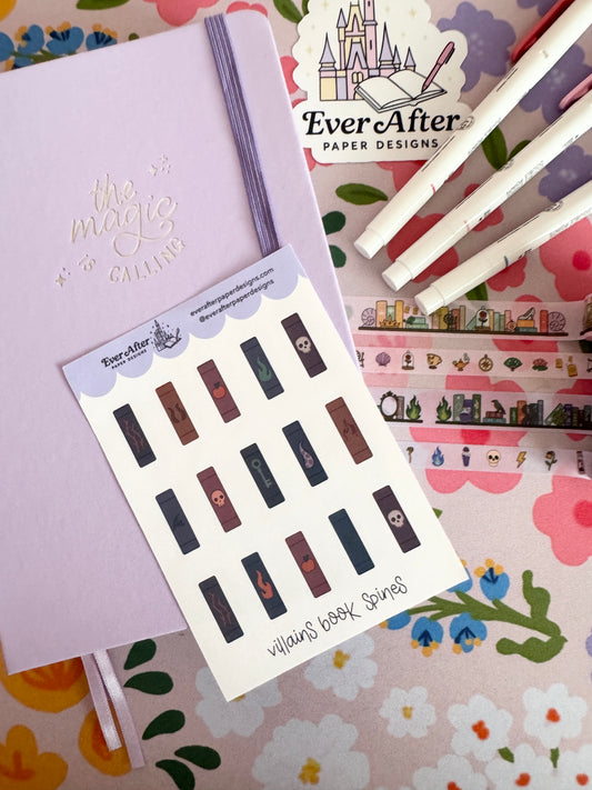 Villains Book Spines Sticker Sheet