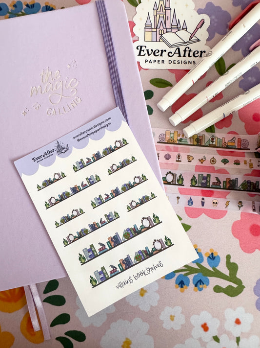 Villains Bookshelves Sticker Sheet