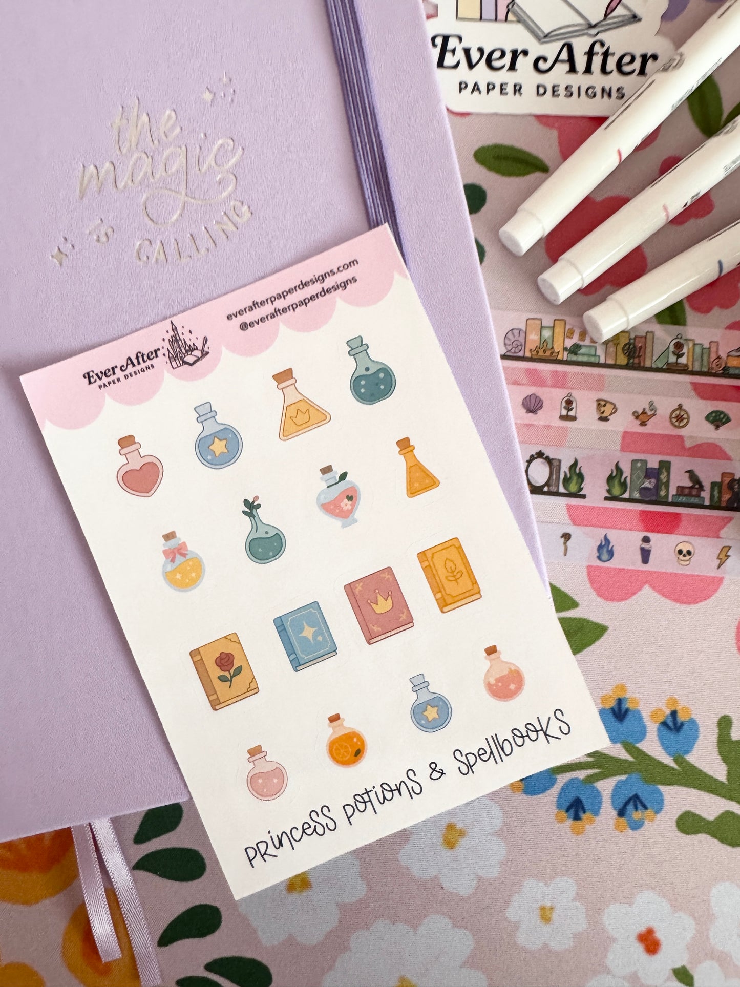 Princess Potions & Spellbooks Sticker Sheet