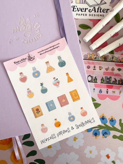 Princess Potions & Spellbooks Sticker Sheet