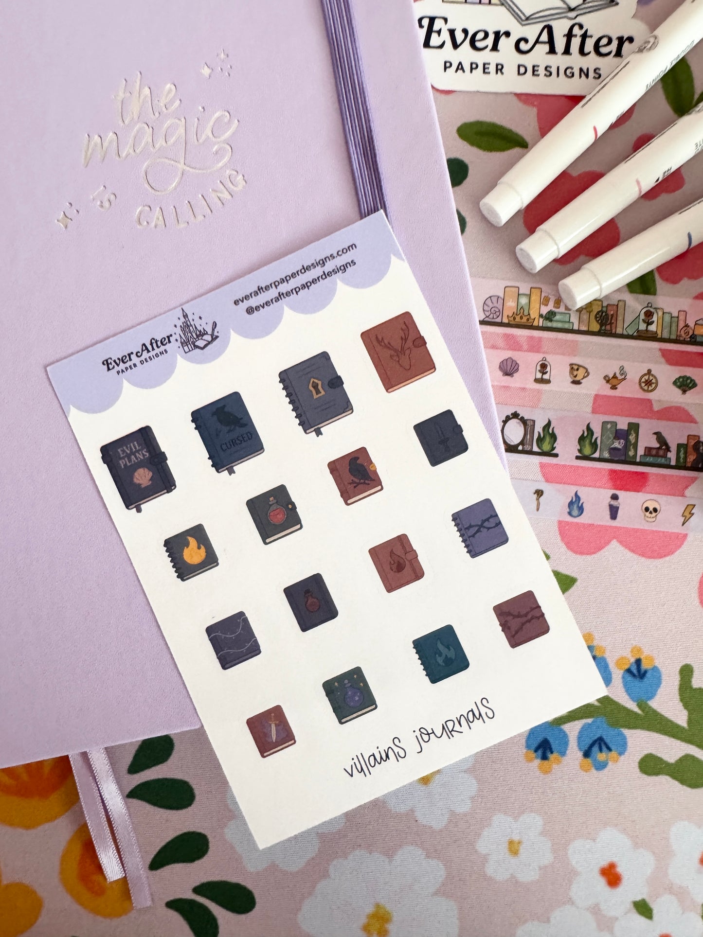 Villains Journals Sticker Sheet