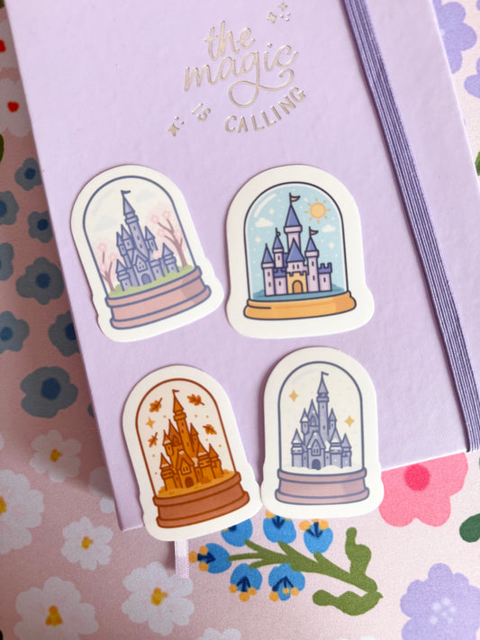 Seasonal Magical Snow Globes Clear Sticker Set