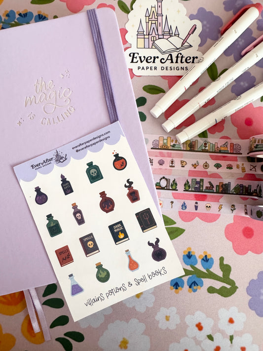 Villains Potions & Spellbooks Sticker Sheet