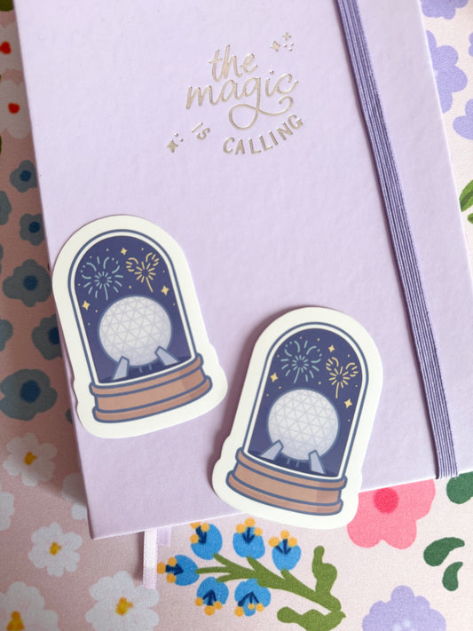 Magical Golf Ball Fireworks Snow Globes Clear Sticker