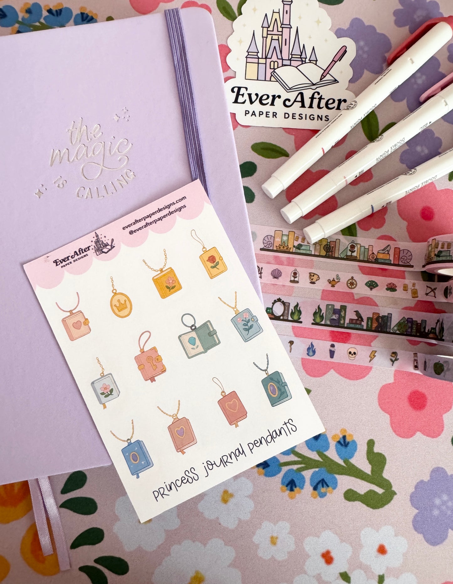 Princess Journal Pendants Sticker Sheet