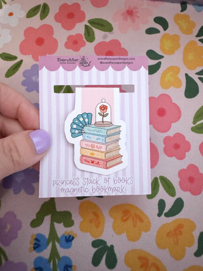 Princess Stack of Books Magnetic Bookmark