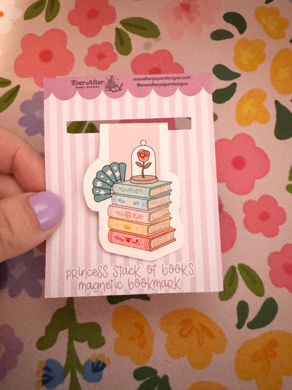 Princess Stack of Books Magnetic Bookmark