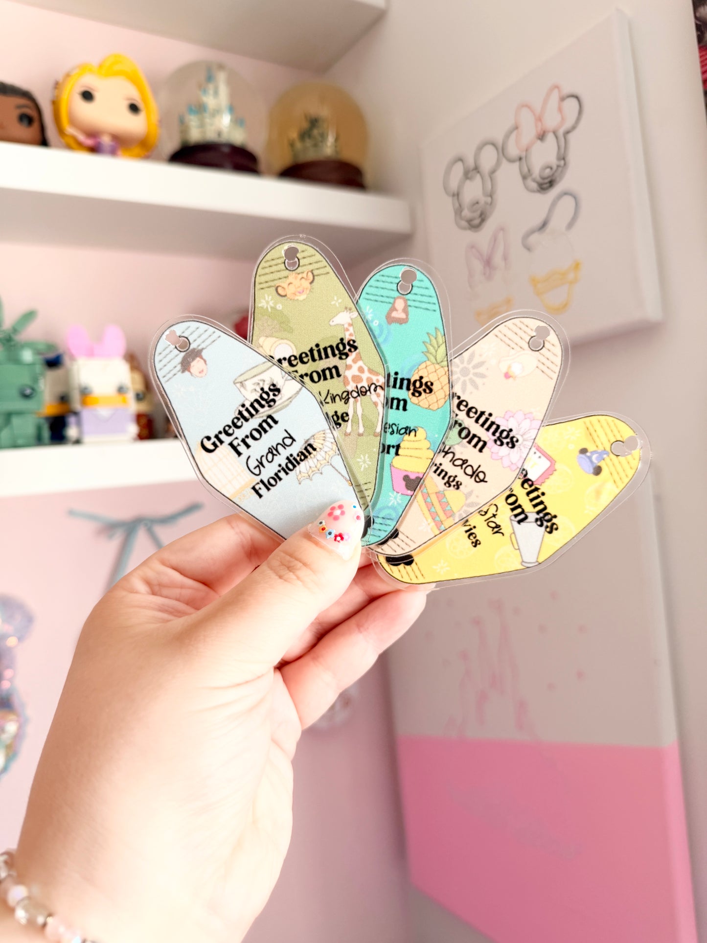 Greetings From Resort Motel Keychains