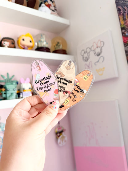 Greetings From Magical Land Hotel Motel Keychains