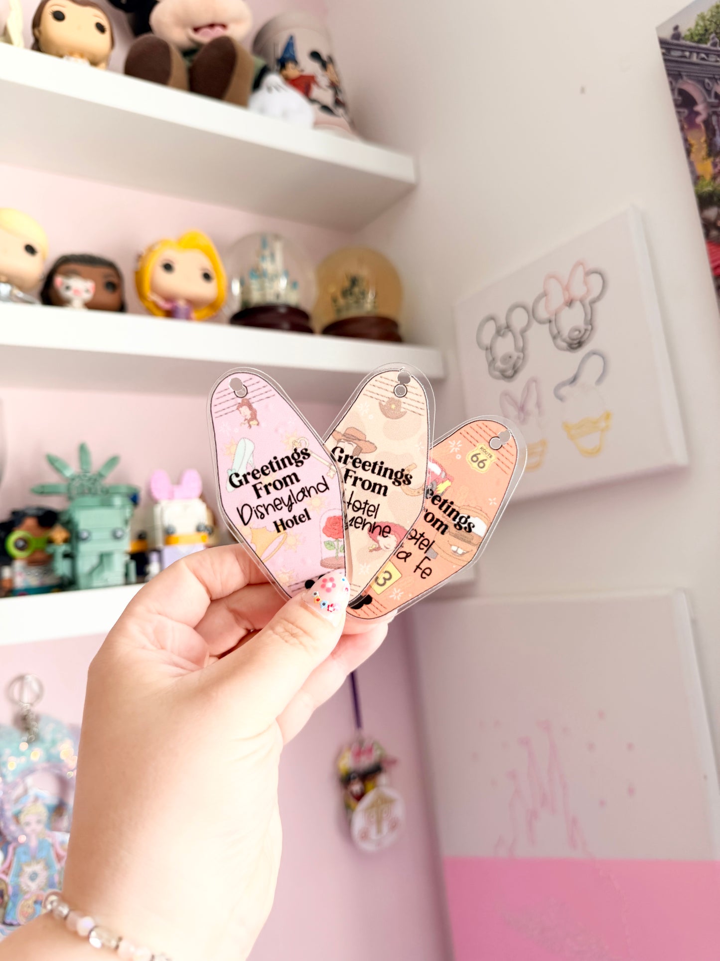 Greetings From Magical Land Hotel Motel Keychains