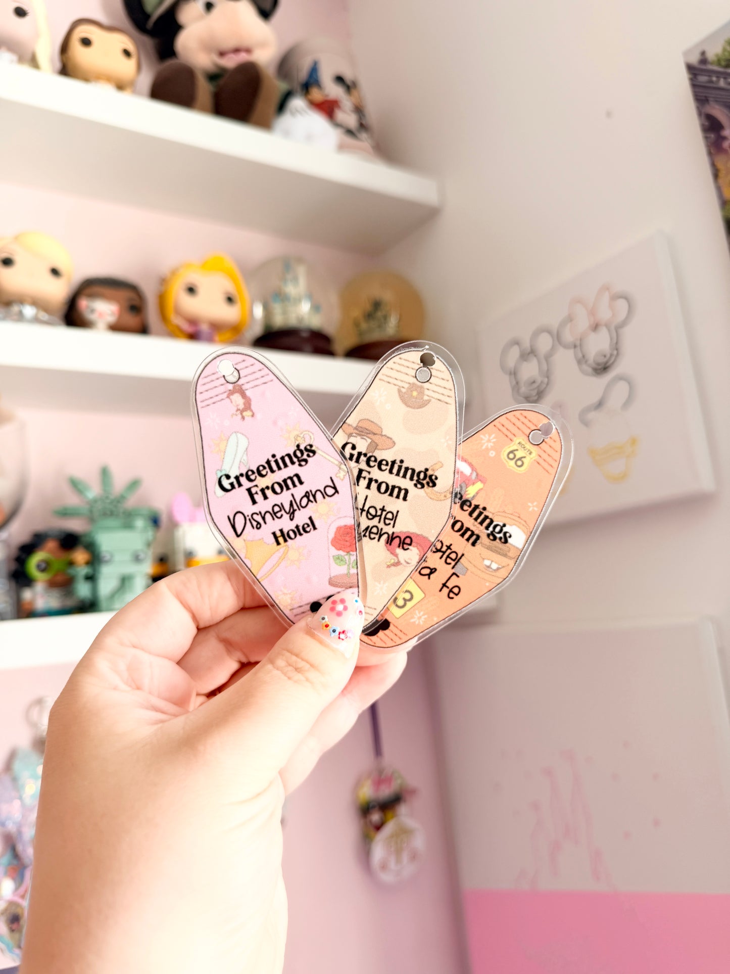 Greetings From Magical Land Hotel Motel Keychains