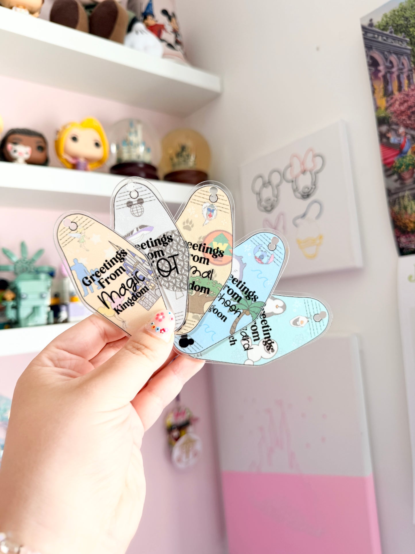 Greetings From Magical Parks Motel Keychains