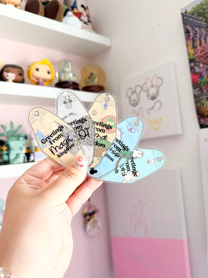 Greetings From Magical Parks Motel Keychains