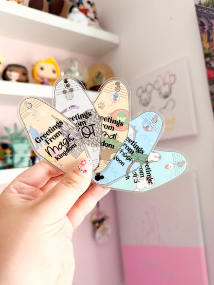 Greetings From Magical Parks Motel Keychains