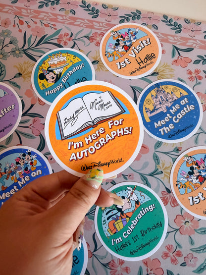 I'm Here For The Autographs Button Badge Vinyl Sticker