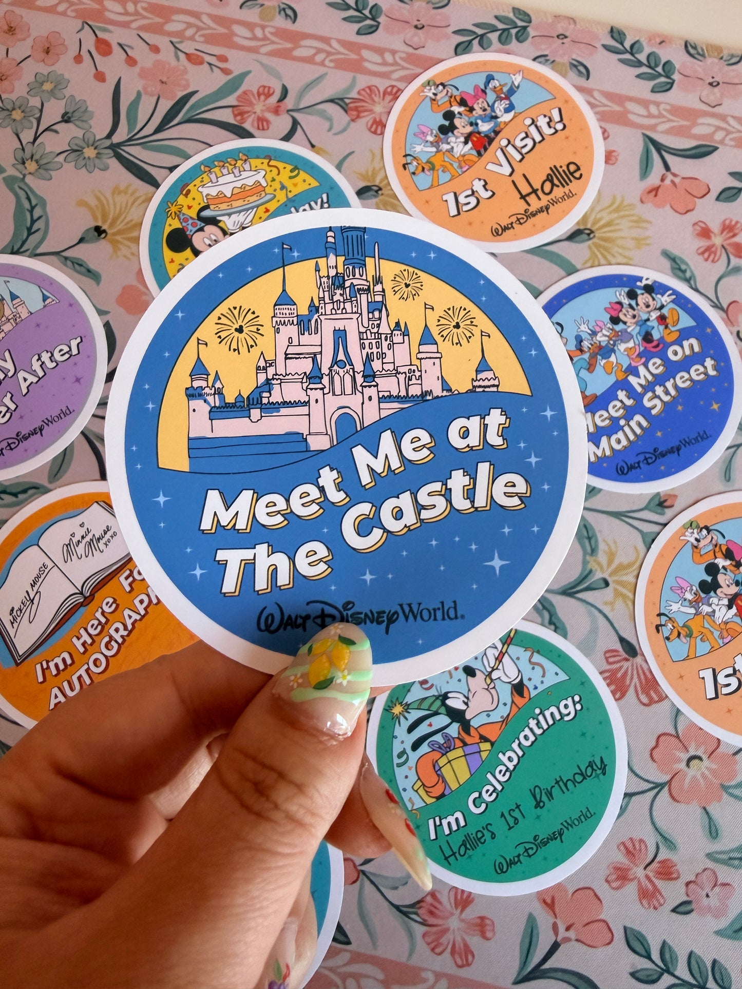 Meet Me At The Castle Button Badge Vinyl Sticker