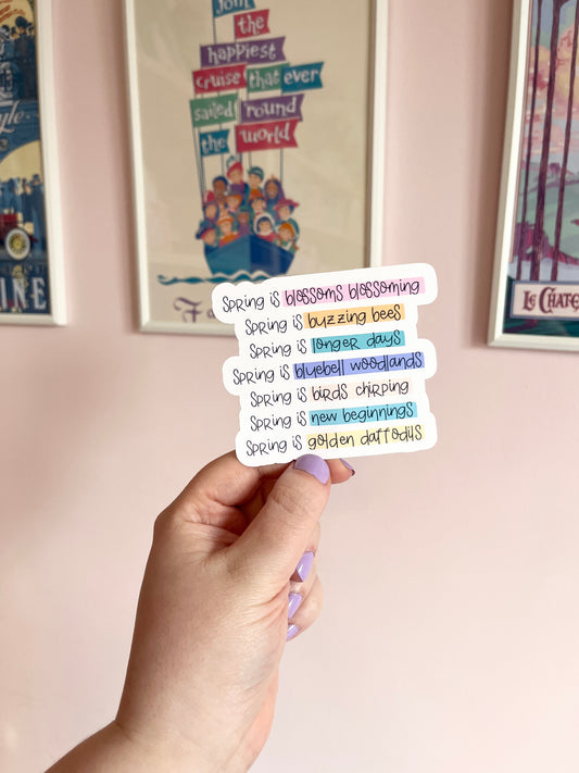 'Spring is...blossoms blossoming' Vinyl Sticker
