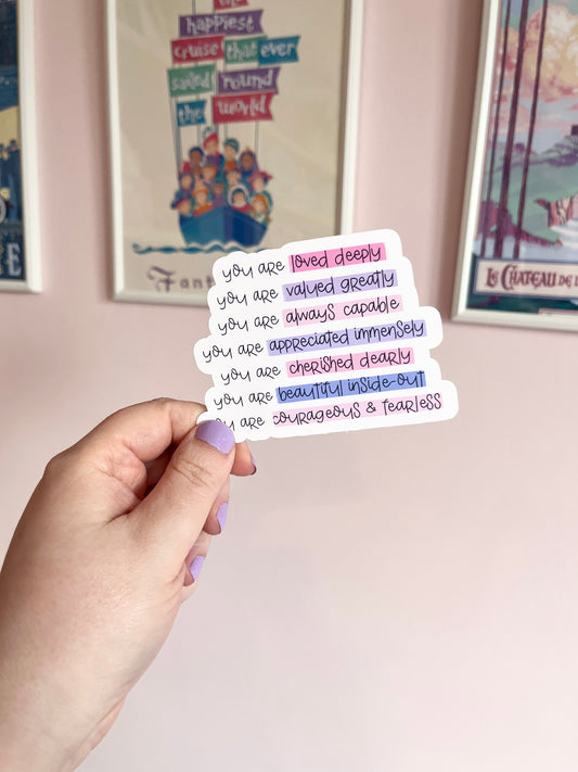 'You Are...' Motivational Vinyl Sticker