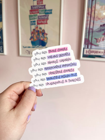'You Are...' Motivational Vinyl Sticker
