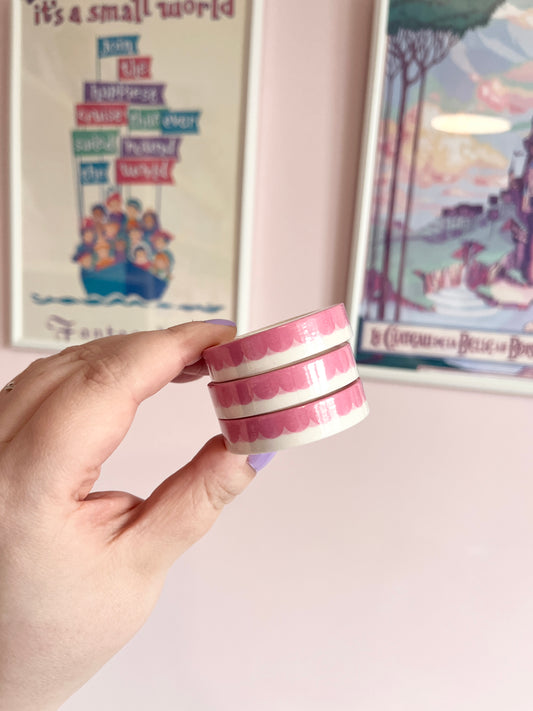 10mm Pink Scallop Border Washi Tape
