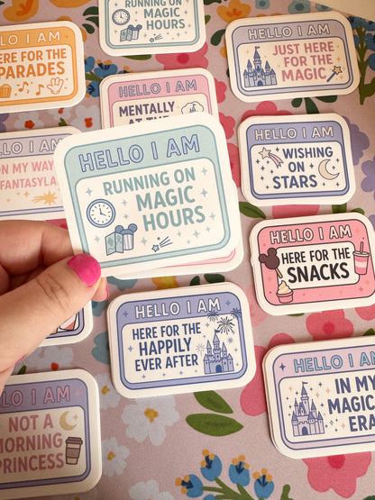 Hello I Am Running On Magic Hours Vinyl Sticker