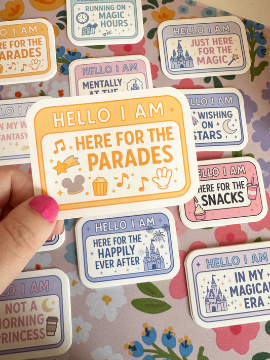 Hello I Am Here For The Parades Vinyl Sticker