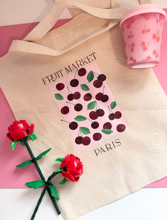 Cherries Fruit Market Tote Bag