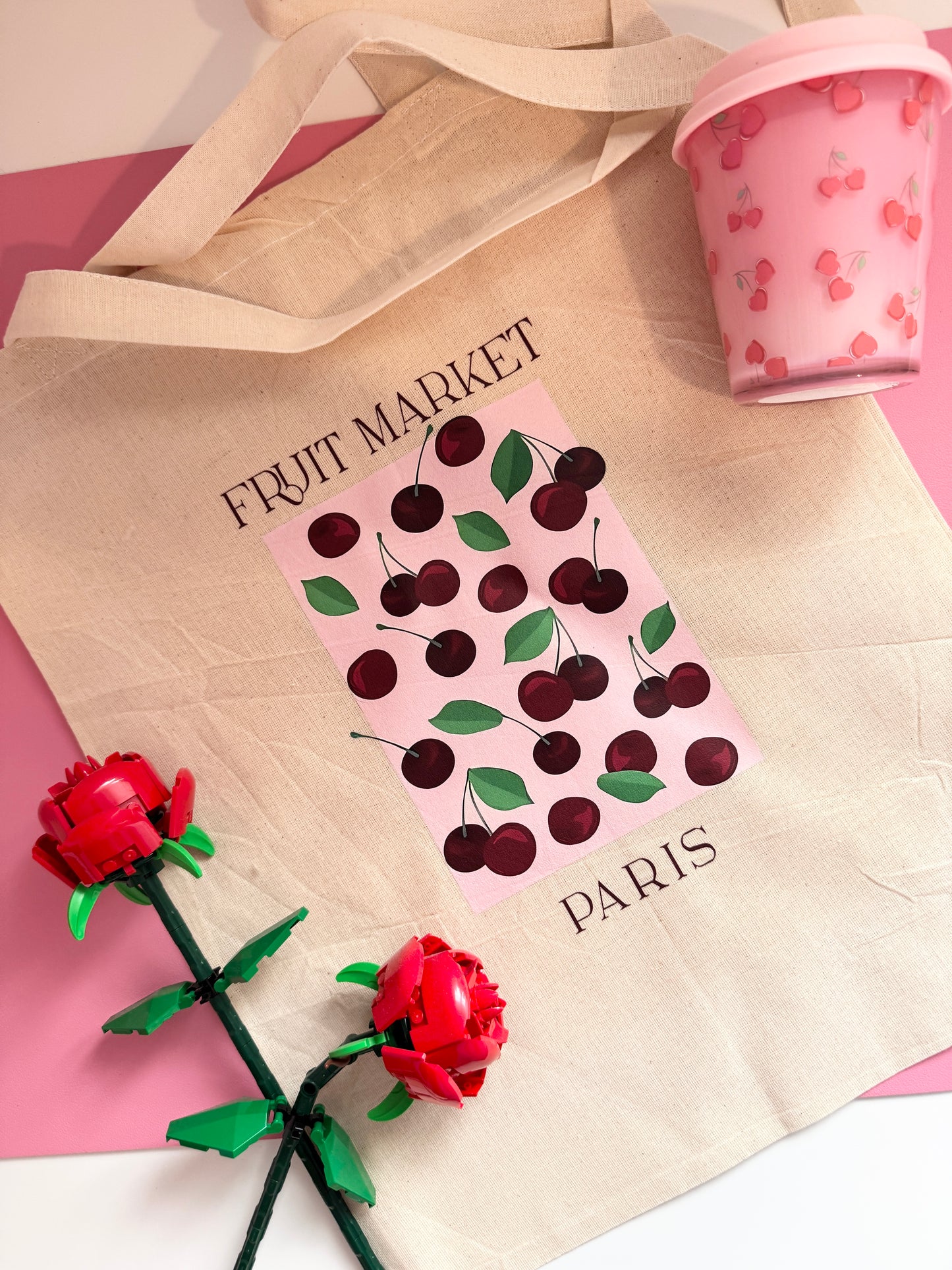 Cherries Fruit Market Tote Bag