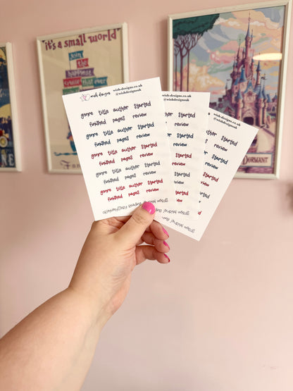 Crime/Mystery Reading Journal Words Vinyl Sticker Sheet