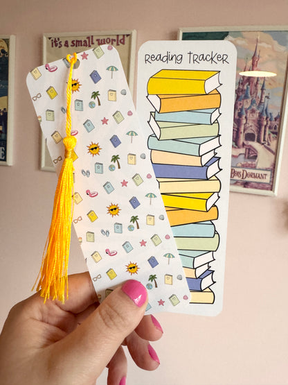 Summer Beach Book Club Reading Tracker Bookmark