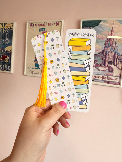 Summer Beach Book Club Reading Tracker Bookmark