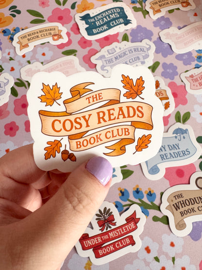The Cosy Reads Book Club Clear Sticker