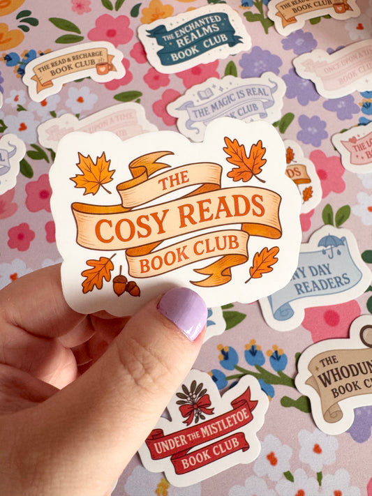 The Cosy Reads Book Club Clear Sticker