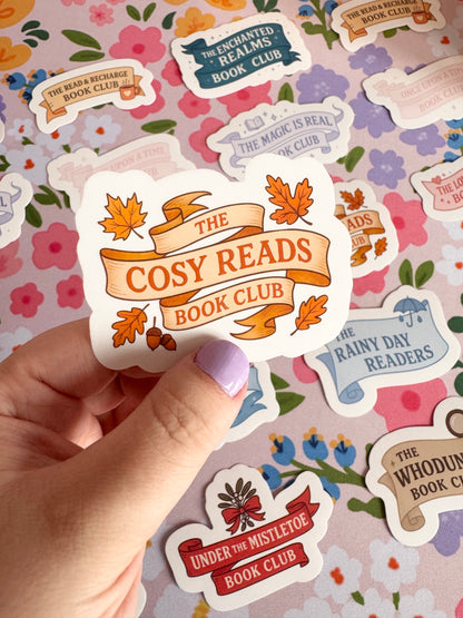 The Cosy Reads Book Club Clear Sticker