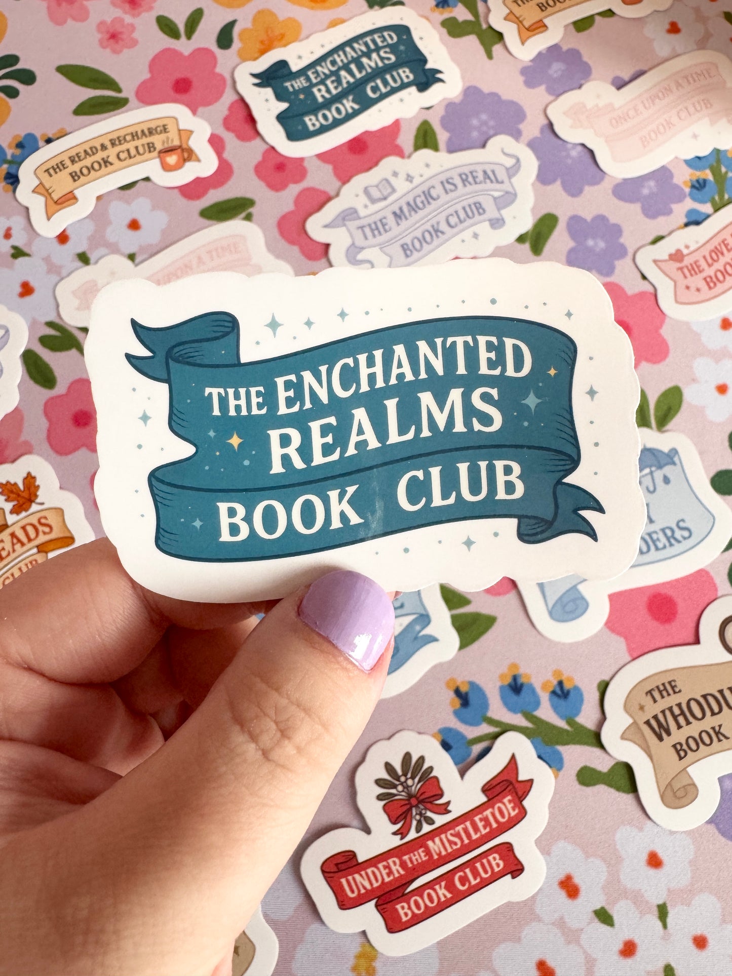 The Enchanted Realms Book Club Clear Sticker