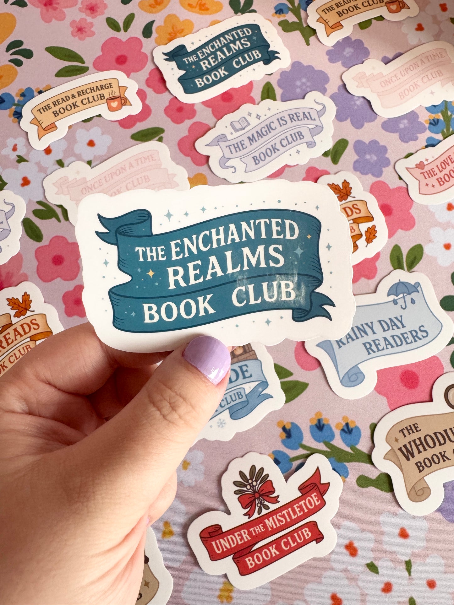 The Enchanted Realms Book Club Clear Sticker