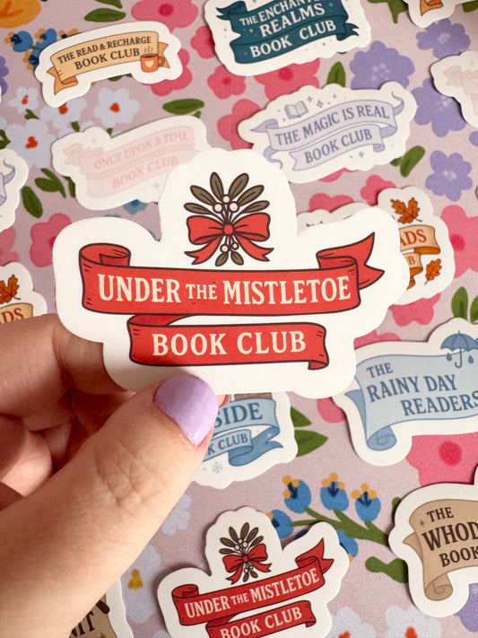 Under the Mistletoe Book Club Clear Sticker