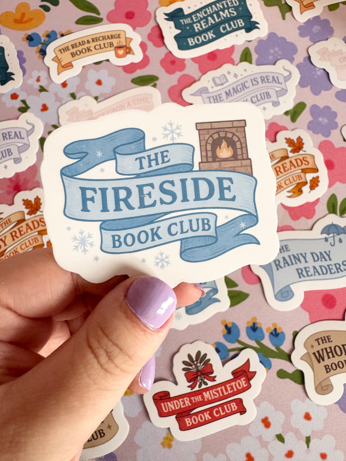 The Fireside Book Club Clear Sticker