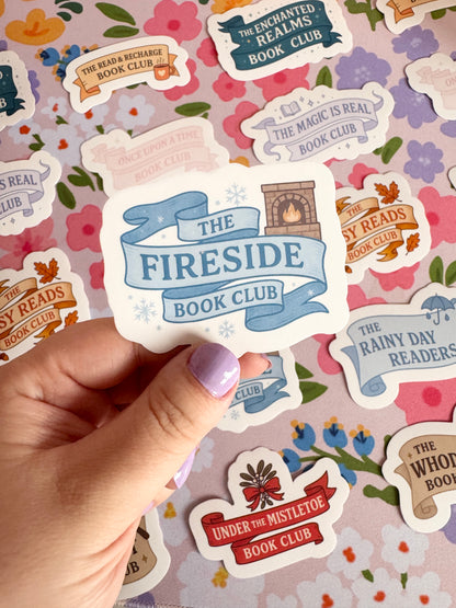 The Fireside Book Club Clear Sticker