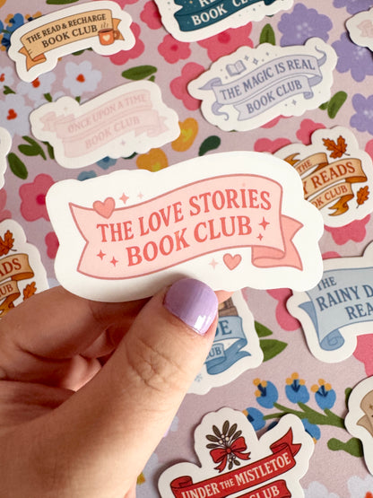 The Love Stories Book Club Clear Sticker