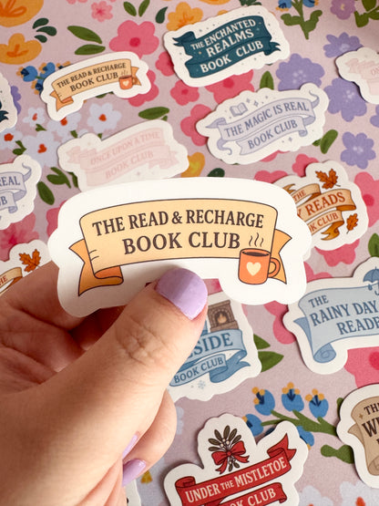 The Read & Recharge Book Club Clear Sticker