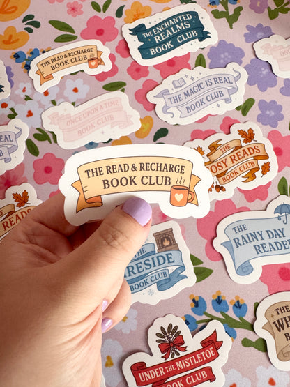 The Read & Recharge Book Club Clear Sticker