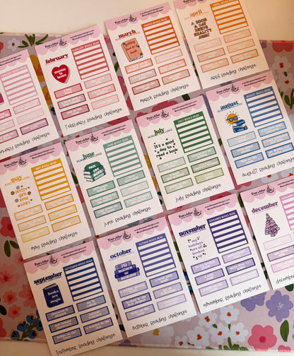 Monthly Reading Challenge Sticker Sheet