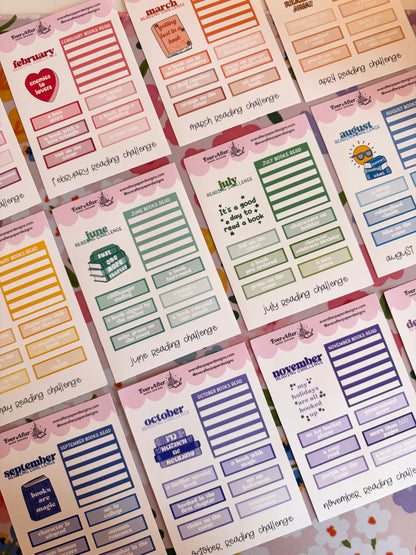 Monthly Reading Challenge Sticker Sheet