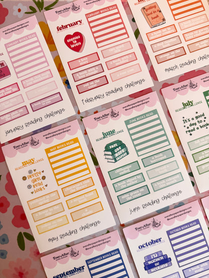 Monthly Reading Challenge Sticker Sheet