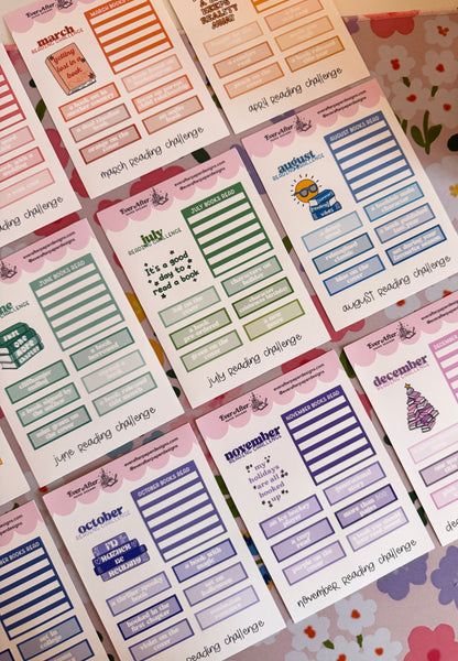 Monthly Reading Challenge Sticker Sheet