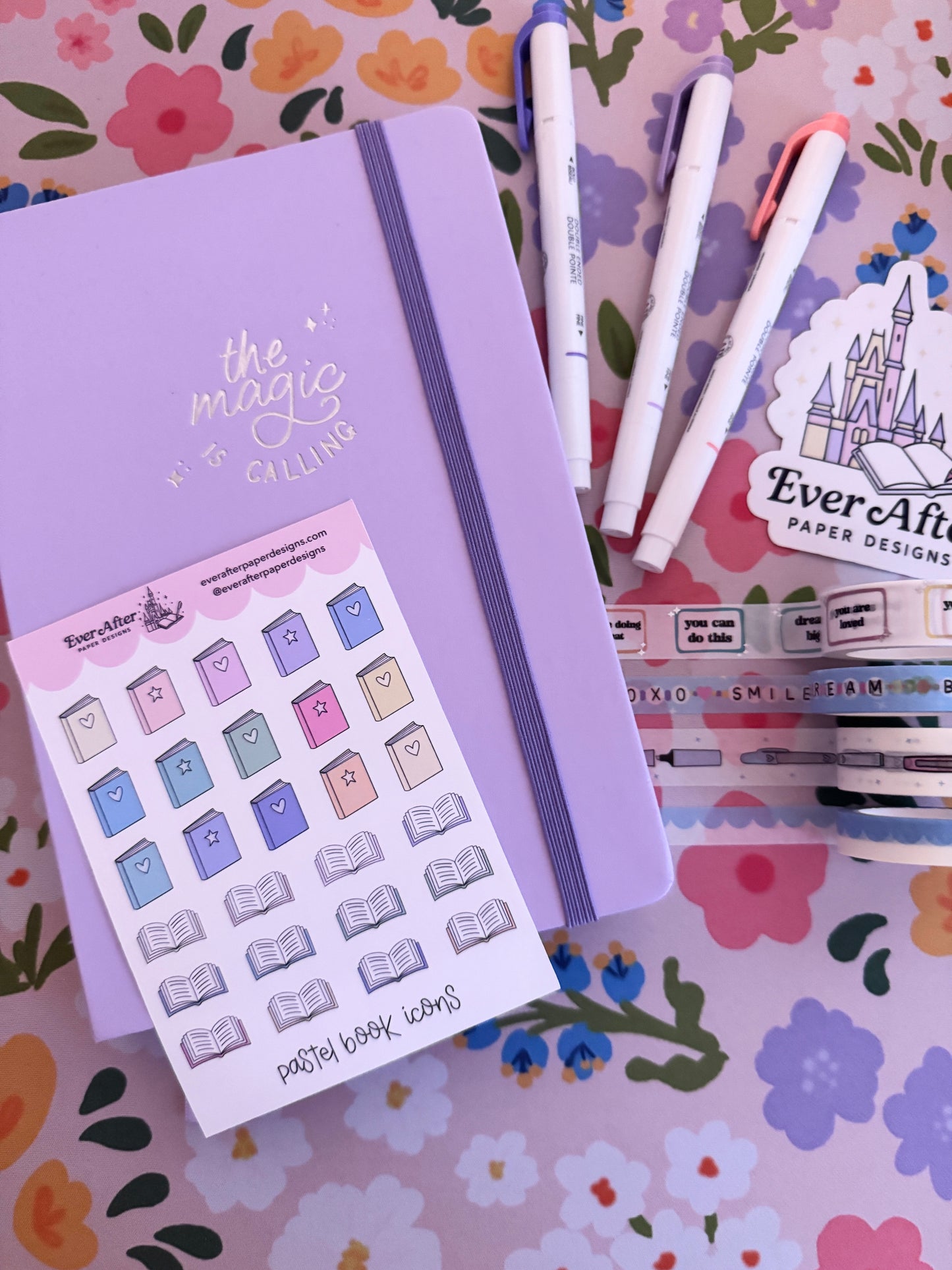 Pastel Book Icons Sticker Sheet