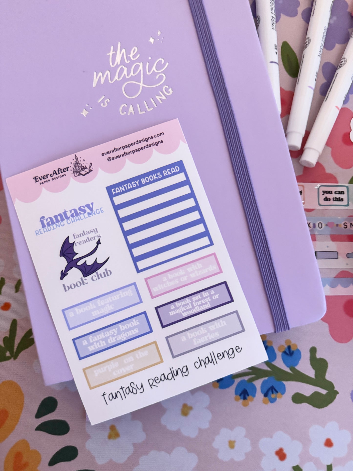 Fantasy Reading Challenge Sticker Sheet