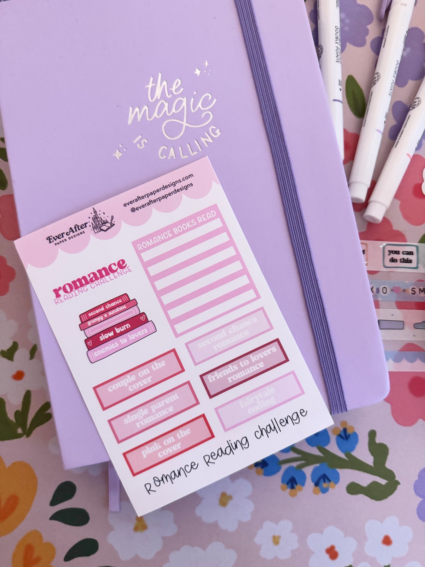 Romance Reading Challenge Sticker Sheet