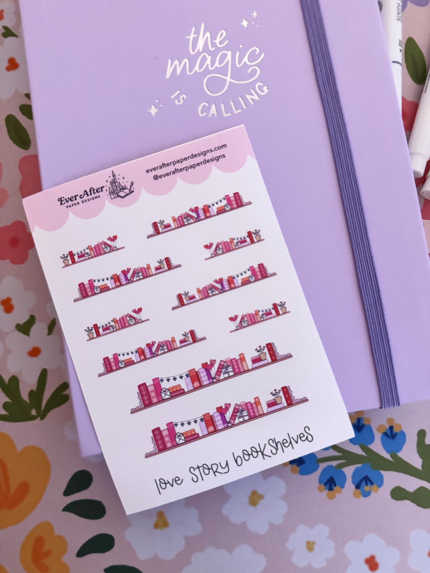 Love Story Bookshelves Sticker Sheet